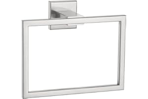 Angle Simple Hand Towel Holder Brushed Nickel, SUS 304 Stainless Steel Square Bathroom Towel Ring Hanger, Wall Mount, 7.09 In