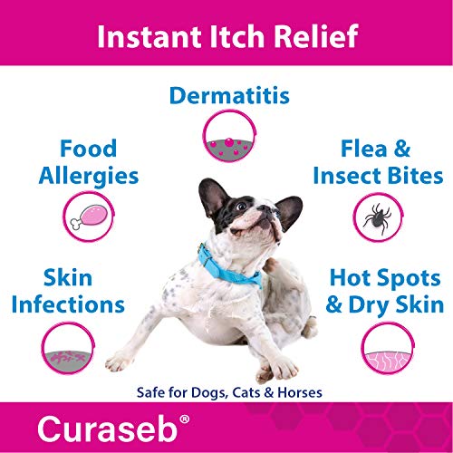 Curaseb Hydrocortisone Spray for Dogs & Cats Instant Itch Relief for