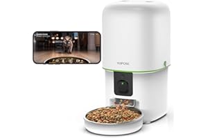 Yuposl Automatic Cat Feeders with Camera - 5G WiFi App Control 1080 HD Video with Night Vision, 2-Way Audio 2L/4L Cat Food Dispenser Easy to Use and Clean, Timed Pet Feeder Also for Dogs