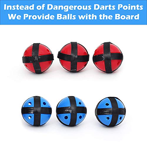 image for BETTERLINE Kids Dart Board Game with 6 Balls Using Hook-and-Loop Faste