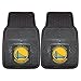 FANMATS 9268 Golden State Warriors 2-Piece Heavy Duty Vinyl Car Mat Set, Front Row Floor Mats, All Weather Protection, Universal Fit, Deep Resevoir Design