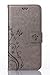Microsoft Lumia 735/730 Case,Nokia Lumia 730/735 Case,C-Super Mall PU Embossed Butterfly & Flower Leather Wallet Stand Flip Case for Microsoft Nokia Lumia 730/735 (Gray)