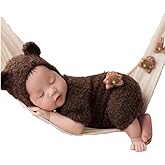Lgvhydh Newborn Baby Photography Props Outfits Cute Bear Hat ﻿Pants Set Infant Baby Boy Girl Photoshoot Props Costume ﻿