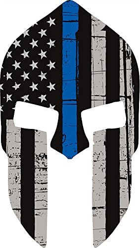 Spartan American Flag Police Blue Line Decal Sticker Graphic USA Punisher 6''