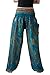 B BANGKOK PANTS Harem Pants Women Boho Clothes with Pocket (Green Peacockeye, One Size)