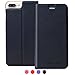 SHANSHUI iPhone 7 Plus Flip Case, PU Leather Book Style Design with [Kickstand] [Credit Card Slot] Magnetic Closure Cover Case for iPhone 7 Plus, 5.5 inch - Black