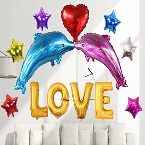 2017 New LOVE Balloons Alphabet Letters Foil Dolphin Balloons Set for Wedding Party Decoration Supplies by Mocora