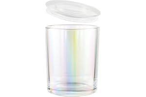 CandMak Candle Jars, 15 Pack 9 OZ Glass Empty Candle Vessels Containers Jars Bulk with Clear Lids for Making Candles (Luxury Iridescent)