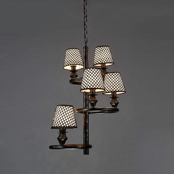 Meidn Kreative DREI-Schicht-Spirale Schmiedeeisen Kronleuchter