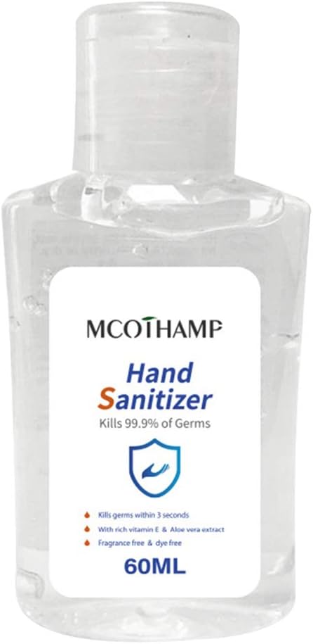 SALliang Non-Washing Mini Hand Sànitizer Gel 60ml, Quick-Drying, Refreshing Disposable Hand Wash Gel for Adults Kids Pocket Size