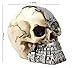 Bellaa 26713 Steampunk Protruding Gearwork Robotic Human Skull Statue Figurine