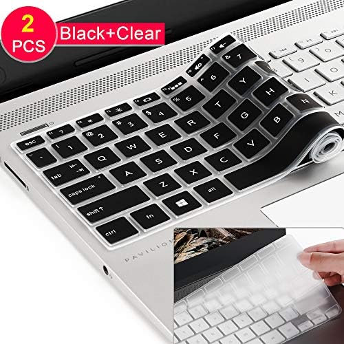 [2 Pcs] Silicone Keyboard Cover Skin for 2019 2018 HP 14 inch Laptop