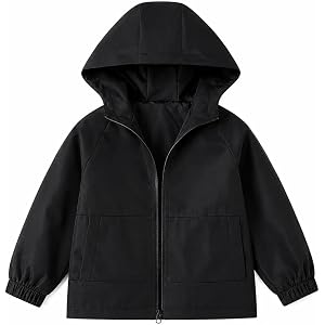 Ecolala Boys Hooded Windbreaker Outerwear Jacket Zip Up Lightweight Waterproof Rain Coat