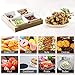 Ceramic Snack Serving Tray 4-Compartment Tray Serving Platter with Bamboo Lid and Pallets,Moisture-Proof Bowls for Food,Snacks,Condiments, Appetizers