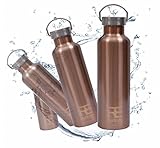 Rehydrate Pro (Chrome) Stainless Steel Insulated Water Bottle and Beer Growler, 68oz Capacity, Double Wall Design, for Hot and Cold Beverages, Includes Bonus Insulated Bottle Pouch