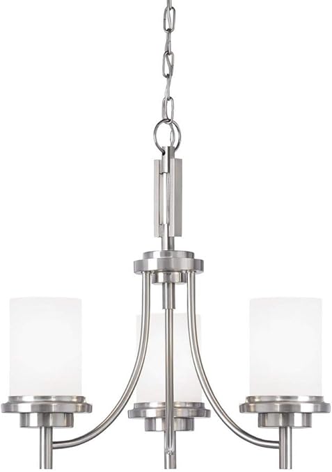 Seagull 31660 962 Three 31660 962 Three Light Chandelier Brushed