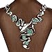 SUMAJU Pendant Necklace Long Chain Necklace Statement Genuine Turquoise Tibet Silver Plated Rhinestone