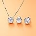 EleQueen 925 Sterling Silver 0.7 Carat Solitaire Round CZ Bridal Necklace Earrings Jewelry Set