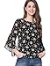 Allegra K Women's 3/4 Bell Sleeve Floral Print Chiffon Blouse w Cami