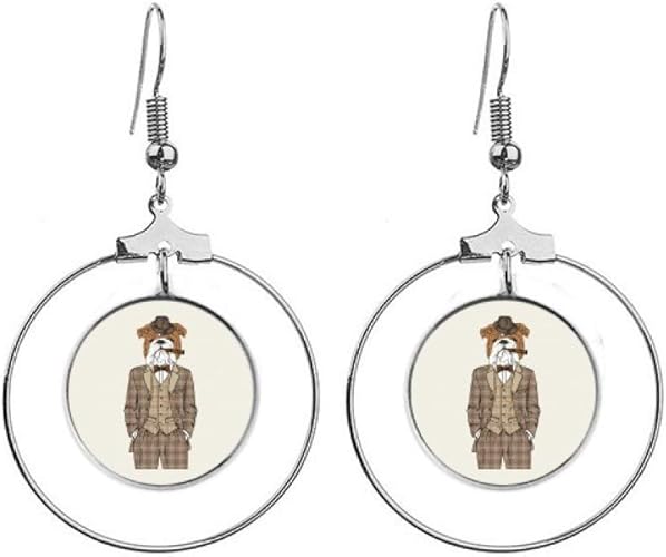 Amazon 水彩画のイラストの可愛い犬服 女性のイヤリング ブローチ 通販