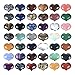 Assorted Gemstone 25mm Mini Puffy Heart Healing Crystal Pocket Stone Rock Collection Box (Pack of 24)