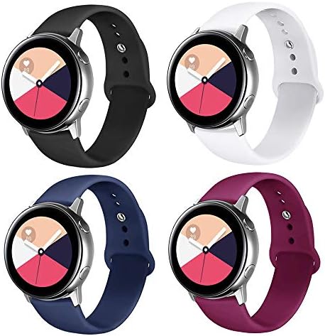 Compatible with Samsung Galaxy Watch Bands 42mm/Galaxy Watch Active/Gear Sport/Gear S2 20mm Soft Silicone Watch Strap for Huawei Watch 2 Moto 360 2nd 4 Pack
