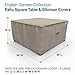 Budge P4A02PM1 English Garden Square Patio Table Cover / Ottoman Cover Heavy Duty and Waterproof, Extra Large, Tan Tweed