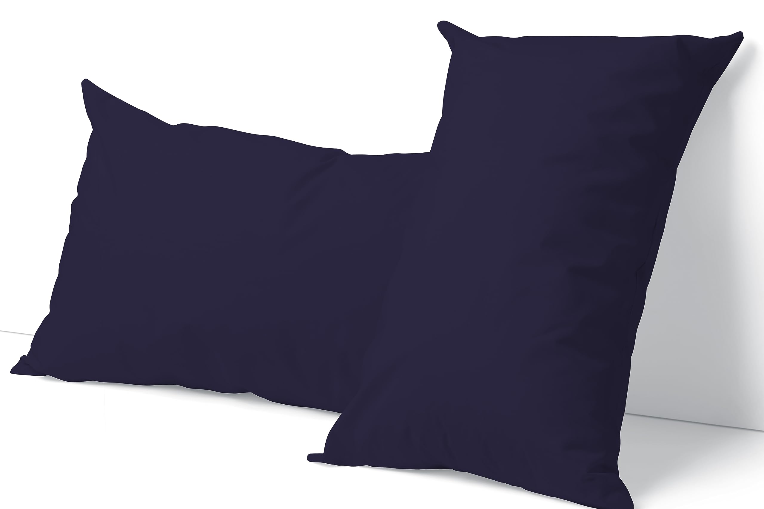 LivinEase Brushed Microfibre Pillow Cases 2 Pack (50 x 75cm) - Navy Pillowcases 2 Pack- 100 GSM Soft, Comfortable and Durable Pillow Protectors