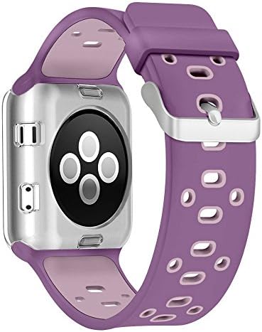 Band for Apple Watch,ShareFun Soft Breathable Silicone Smart Watch Band Replacement for Apple Watch Band Series 2, Series 1,iWatch,Sport,Edition, Replacement Strap band (Violet Dust/Plum Fog, 38mm)