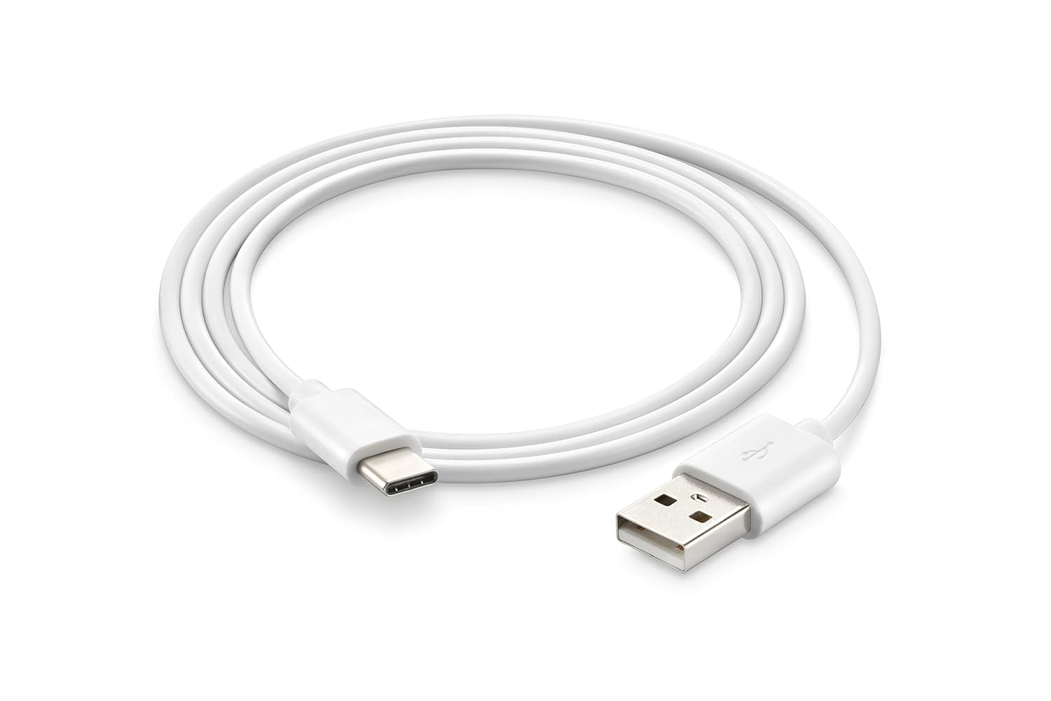 Lite-an 3A 480Mb USB 2.0 Type A Male to Type C Male Charging Cable, 1 Metre Length, White