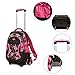 Fellibay Rolling Backpack Kids Backpack 3 Wheels Kids Trolley Schoolbag Girls Backpack(Black)