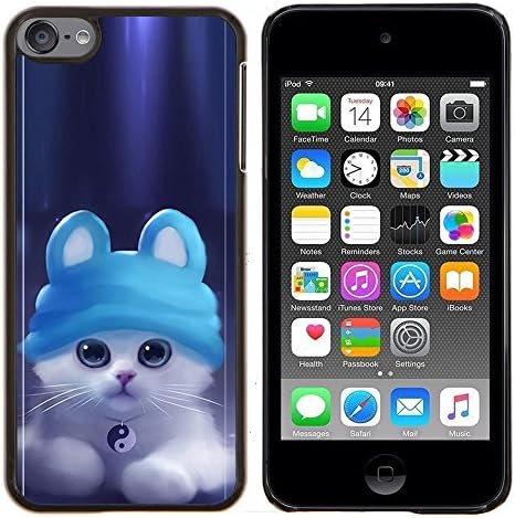 /Skull Market/ - Cute Ying Yang Cat Kitten For Apple iPod Touch 6 6th Generation - Hand Painted Custom Luxury Cover Case -
