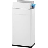 AthLike Automatic Trash Can, 21.1 Gallon Touchless Motion Sensor Trash Bin | Smart Garbage Can with Soft-Close Lid, Bag Retainer Ring and Display Light,for Kitchen,Living Room Office (White, 80L)