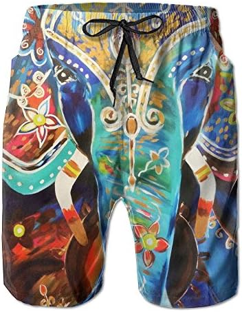 Elephant Casual Printed Boardshort Elastic Teen Polo Hike Fit Swim Trunk Beach Shorts With Pockets