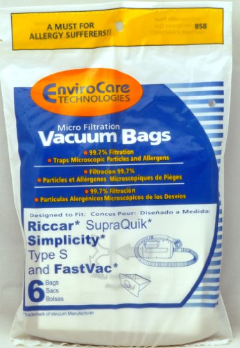 Riccar, Simplicity, FastVac, SupraQuik Bags