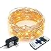 RTGS 100 LEDs String Lights Plug-in on 32 Feet Long Silver Color Wire, Indoor Outdoor Use (Warm White Color 100 LEDs 32 FEET Remote and Functions)