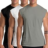 Holure 1 or 3 or 5 Pack Men's Gym Tank Tops Workout Sleeveless T-Shirts Athletic Muscle Tank Training Bodybuilding Shirts