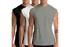 Holure 1 or 3 or 5 Pack Men's Gym Tank Tops Workout Sleeveless T-Shirts Athletic Muscle Tank Training Bodybuilding Shirts