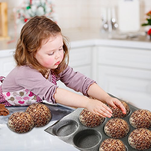 Bluedrop Silicone Hamburger Bread Forms Perforated Silicone Bakery Molds Tartlets Moulds Sheets - Thumbnail 3