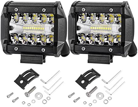 PPSAERTE® LED Pods, 2pcs 4'' 18W LED Work Light OSRAM Off road Driving Lights Spot Flood COMBO Fog lights Waterproof LED Cubes for Truck Jeep Boat Pick Up UTV ATV Marine [Energy Class A++]