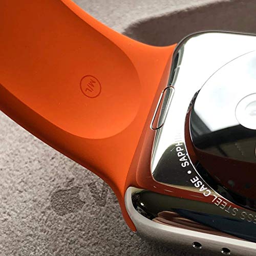 VATI Sport Band Compatible for Apple Watch Band 42mm 44mm, Soft Silicone Sport Strap Replacement Bands Compatible with 2019 Apple Watch Series 5, iWatch 4/3/2/1, 42MM 44MM S/M (Orange) - Thumbnail 4