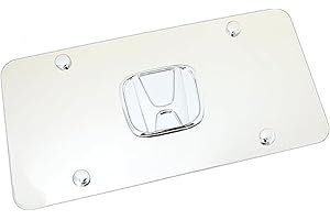 Au-TOMOTIVE GOLD, INC Officially Licensed Chrome Logo on a Chrome License Plate for Honda