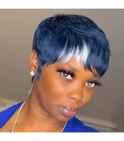 Blue black ombre bowl cut wig Amazon.com : quickwig Short Bob Wig Ombre Wig Black to Blue  main image 3