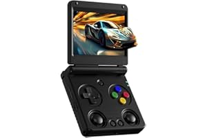 MARRYOO RG34XXSP Game Console Clamshell Retro Portable Handheld RG34XX SP Flip 3.4-Inch IPS Linux 64-bit Game Console 720*480 Screen 3300mAh Rechargable Battery Video Gaming Player (Black 64GB)