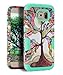 SKYLMW Galaxy S6 Case, S6 Case [Shock Resistant Series ] Hybrid Rubber Case Cover for Samsung Galaxy S6 3in1 Hard Plastic +Soft Silicone Tree Mint