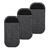 Qoosea Anti-Slip Car Dash Pad [3 Pack], Heat Resistant Non-Slip Slide Sticky Gel Pads Dashboard Radar Detector Grip Mount Holder Mat for Cell Phones Speakers Sunglasses Perfume