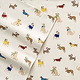Cuddl Duds Winter Holiday Dog Friends Printed Flannel Sheet Set - Queen Size