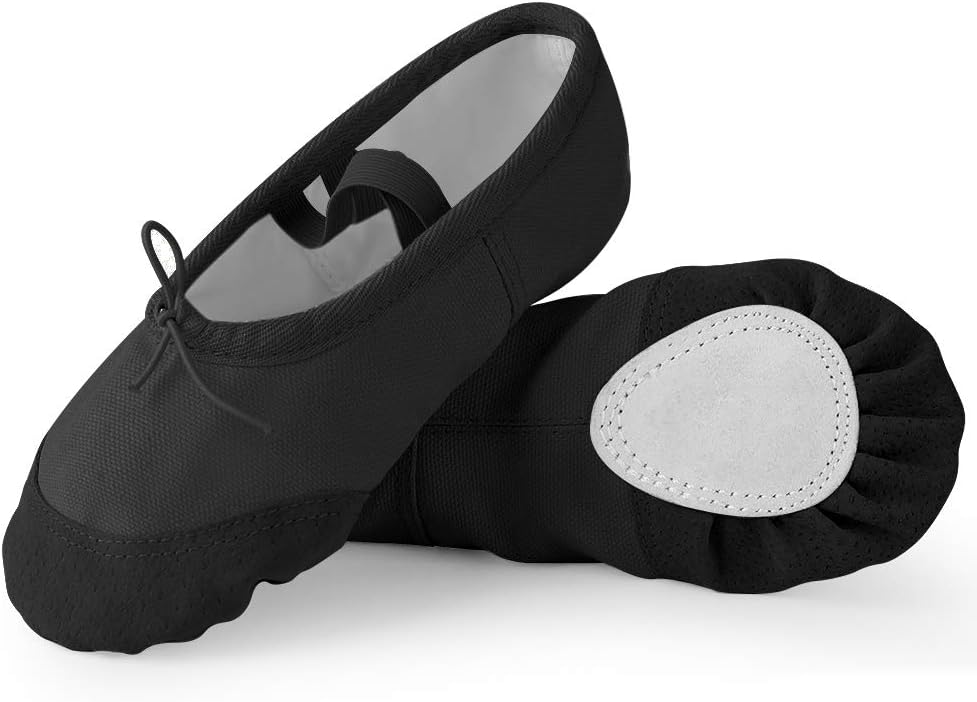 SouditturGirls Ballet Shoes Canvas Split Sole Dance Slippers Yoga Flats Gymnastic Shoes for Children/Kids/Women/Adults/Boys/Toddler