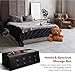 Sable 43'' Folding Storage Ottoman Bench, Faux Leather Footrest Seat Bench with Highly Elastic Sponge Filling, Black