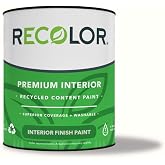 RECOLOR Eco-Friendly Interior Latex Paint, Flat Finish, 1 Gallon, White | Premium paint for walls, furniture and rooms